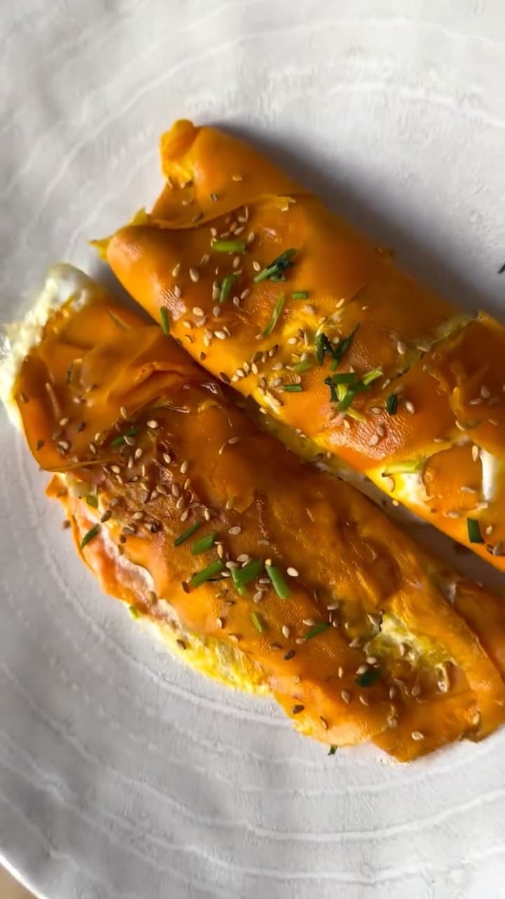 Omelette roulée à la patate douce