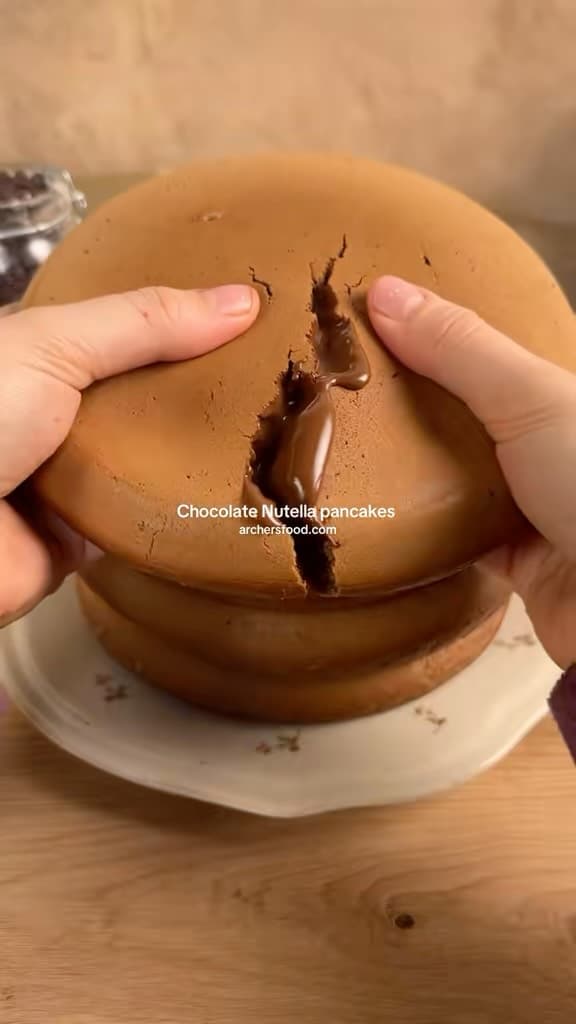 Pancakes au chocolat et Nutella