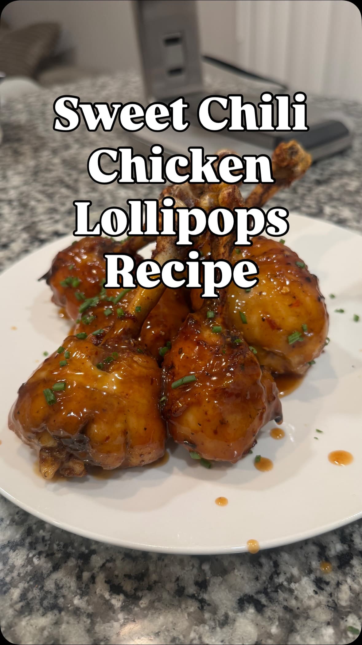 Air Fryer Chicken Lollipops with Sweet Chili Glaze