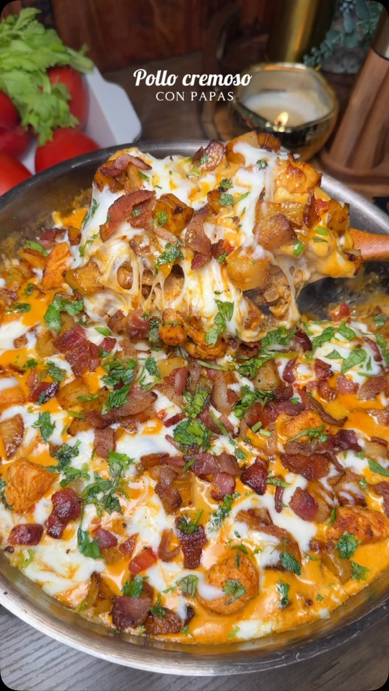 Pollo cremoso con papas