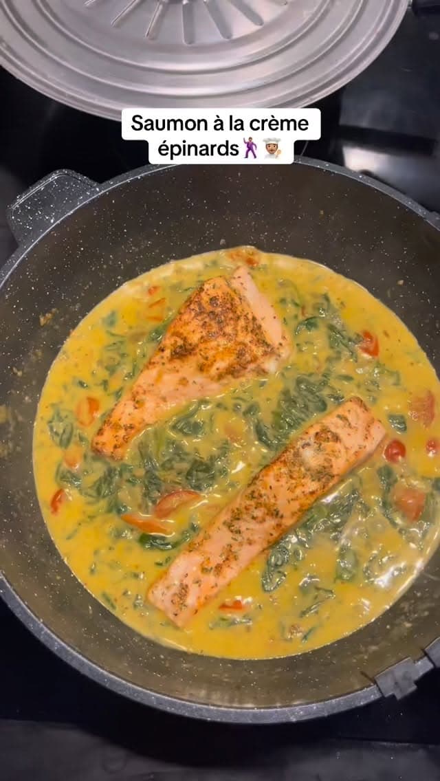 Saumon aux épinards