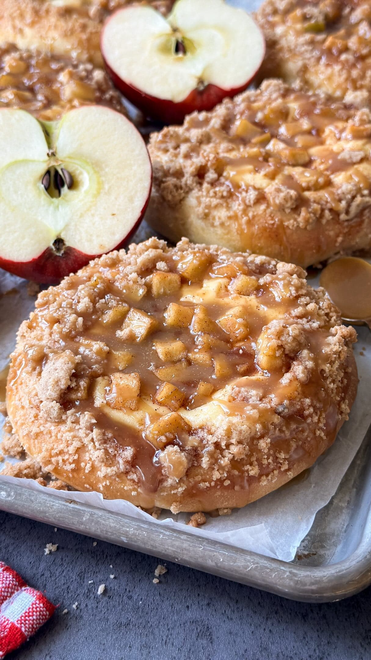 Sourdough Discard Caramel Apple Danish Buns