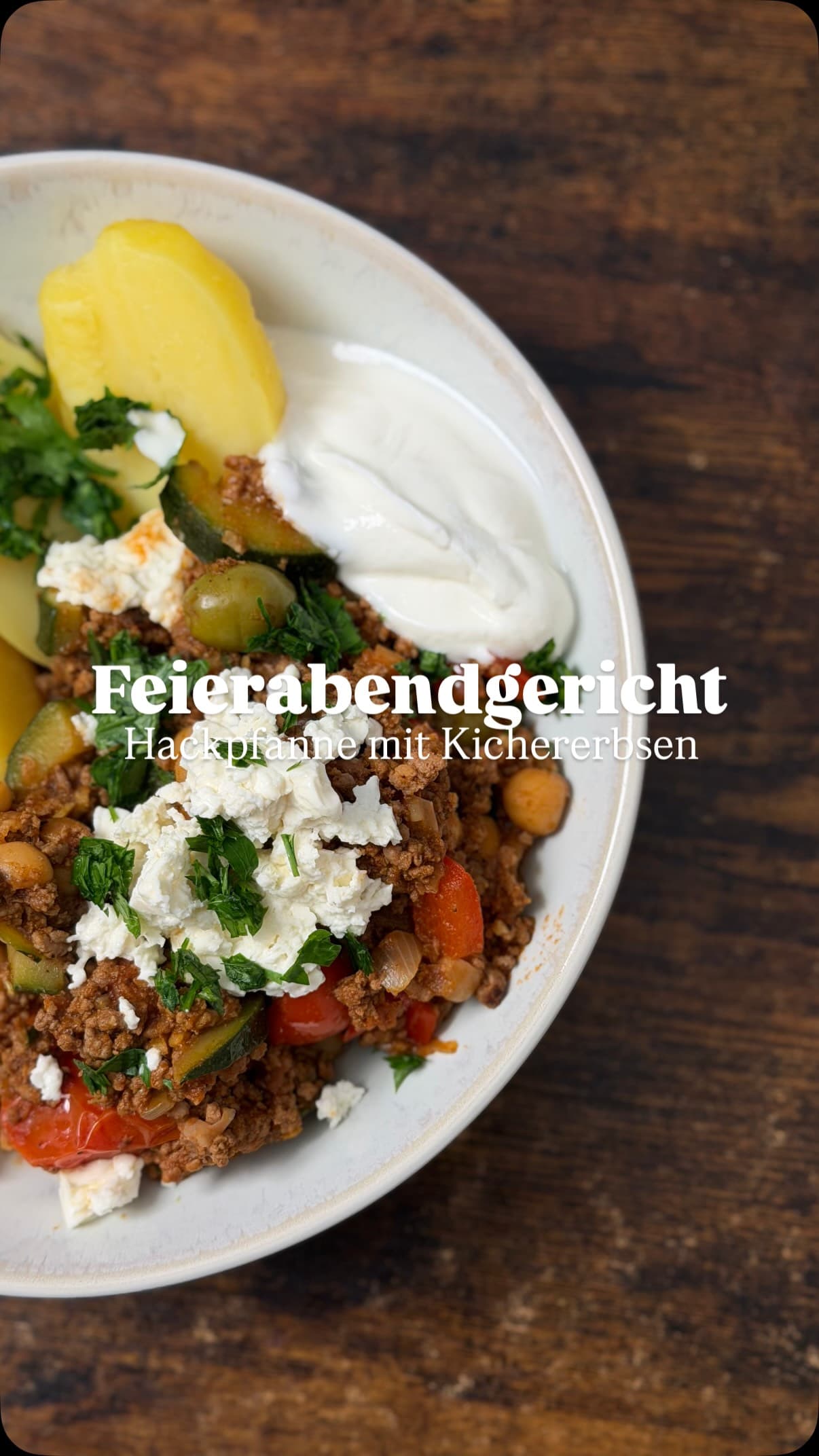 Ground Meat Skillet with Chickpeas & Feta