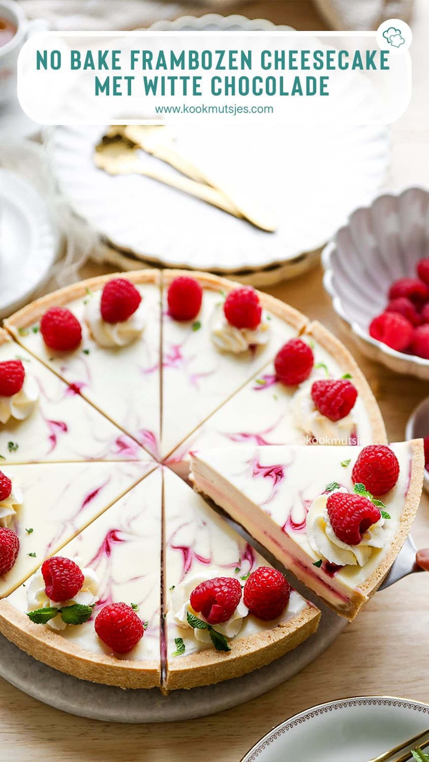 No-Bake Raspberry White Chocolate Cheesecake