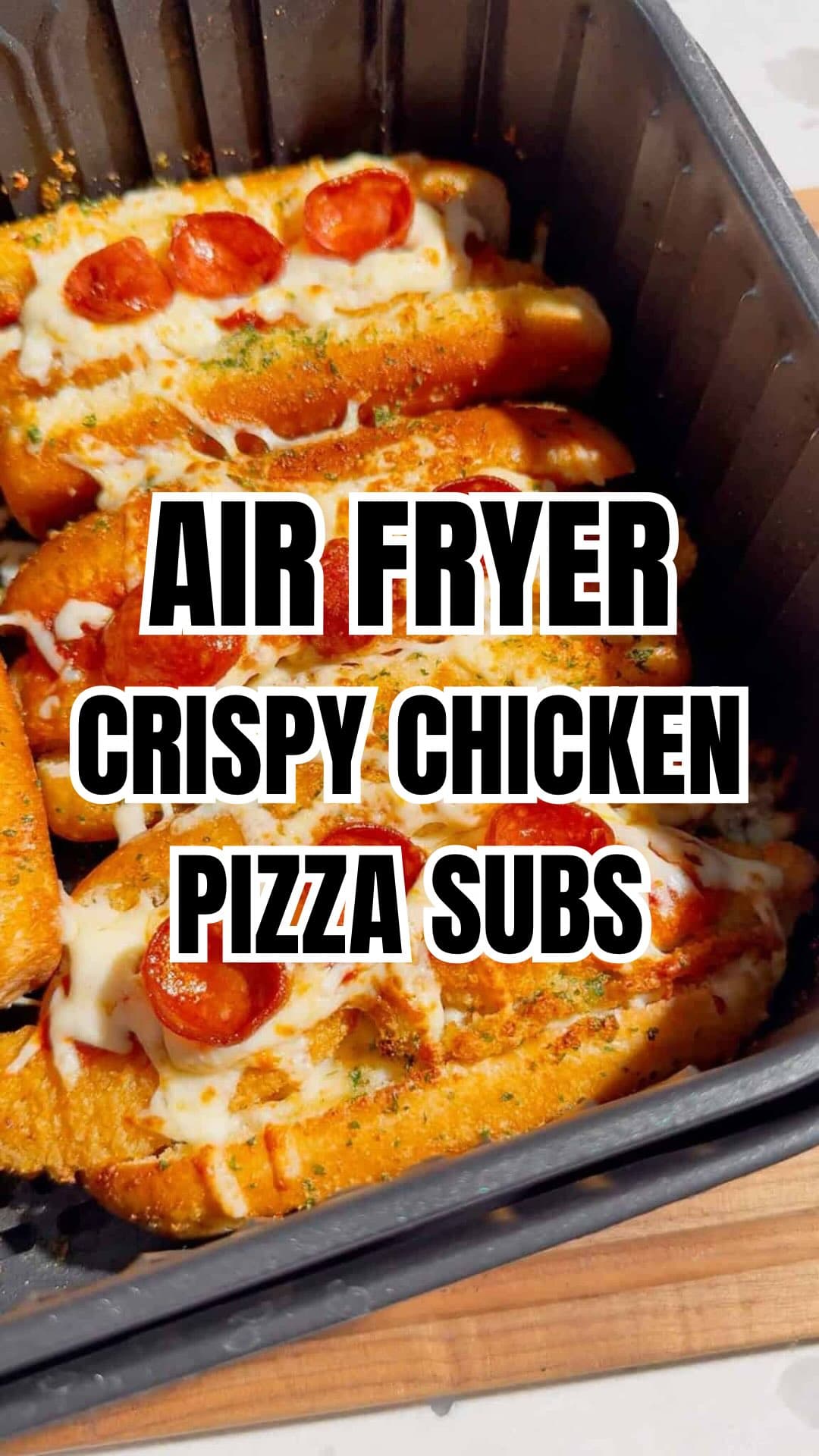Air Fryer Crispy Chicken Pizza Subs