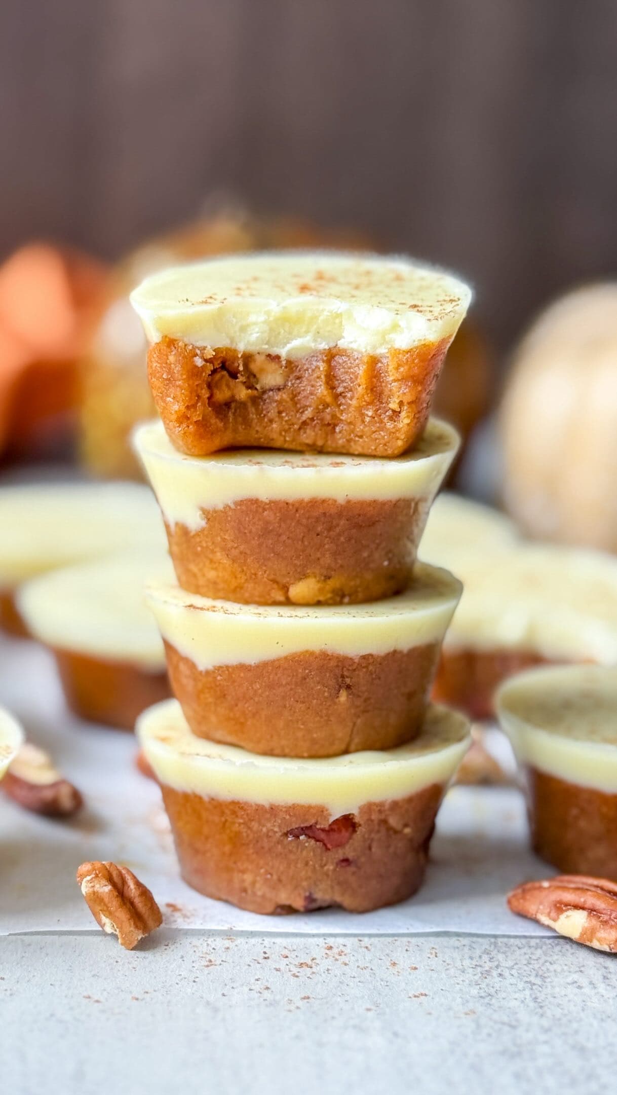 Bocaditos de calabaza y mantequilla de cacahuete con proteína