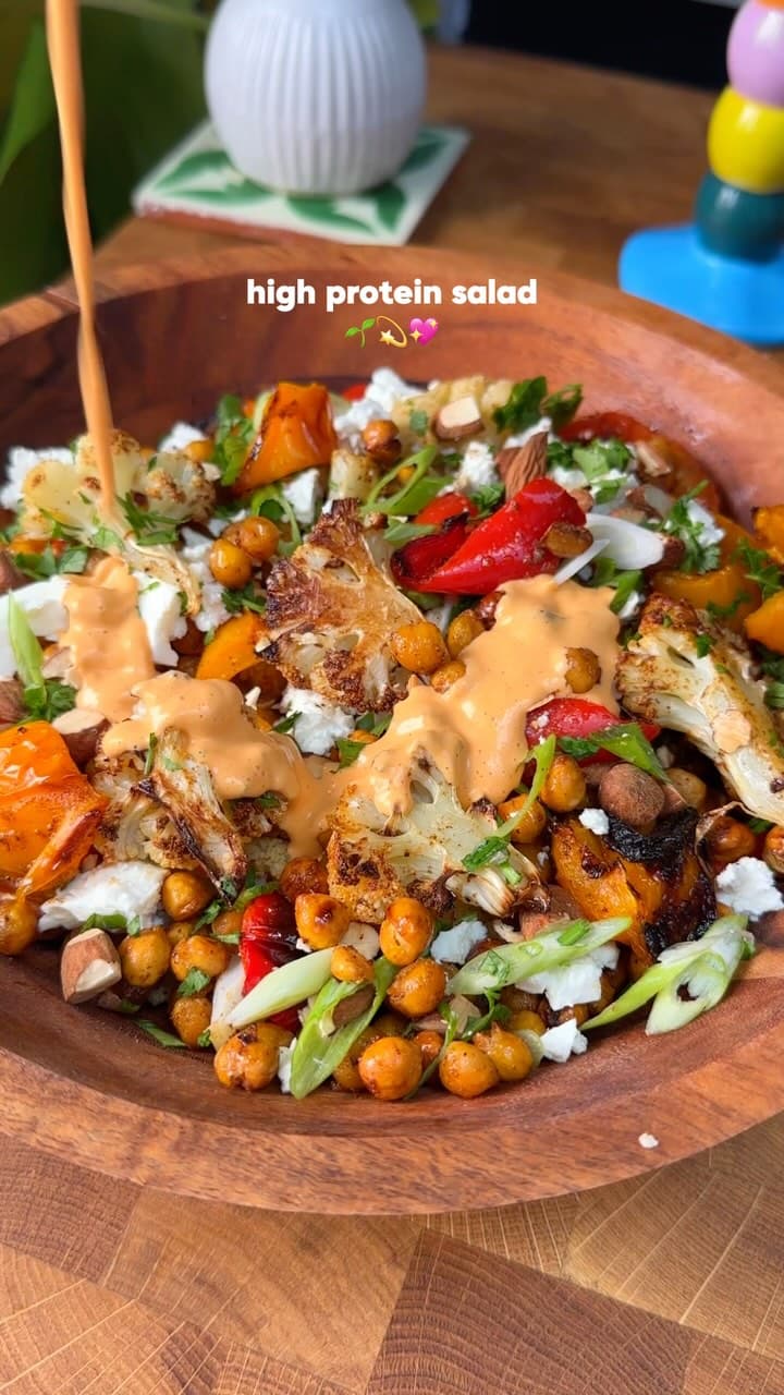 Salade de chou-fleur et feta rôtis