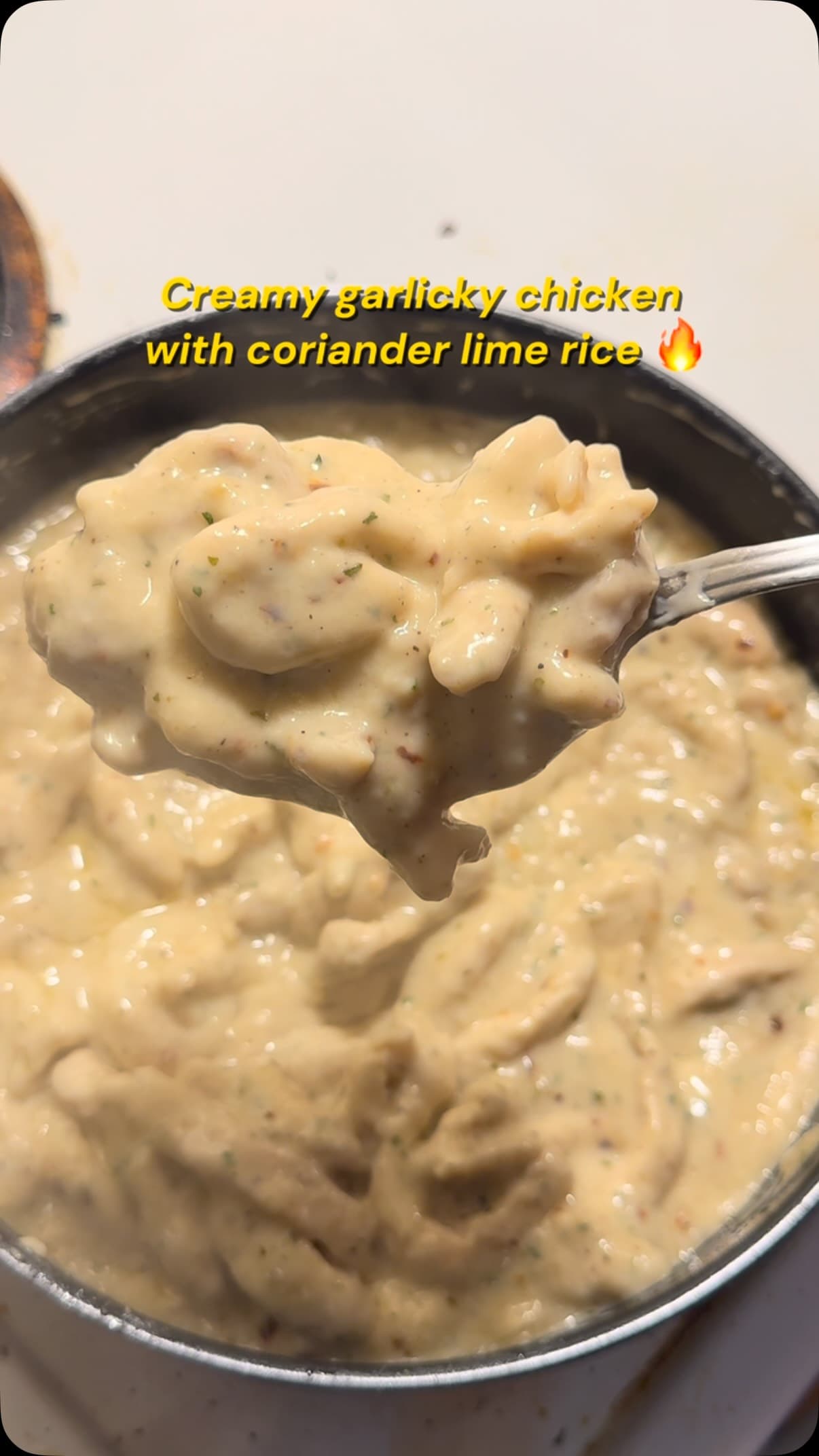 Creamy Garlicky Chicken with Coriander Lime Rice