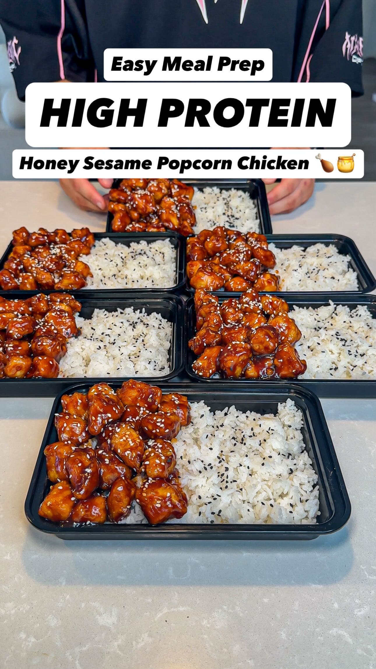 High Protein Crispy Honey Sesame Popcorn Chicken