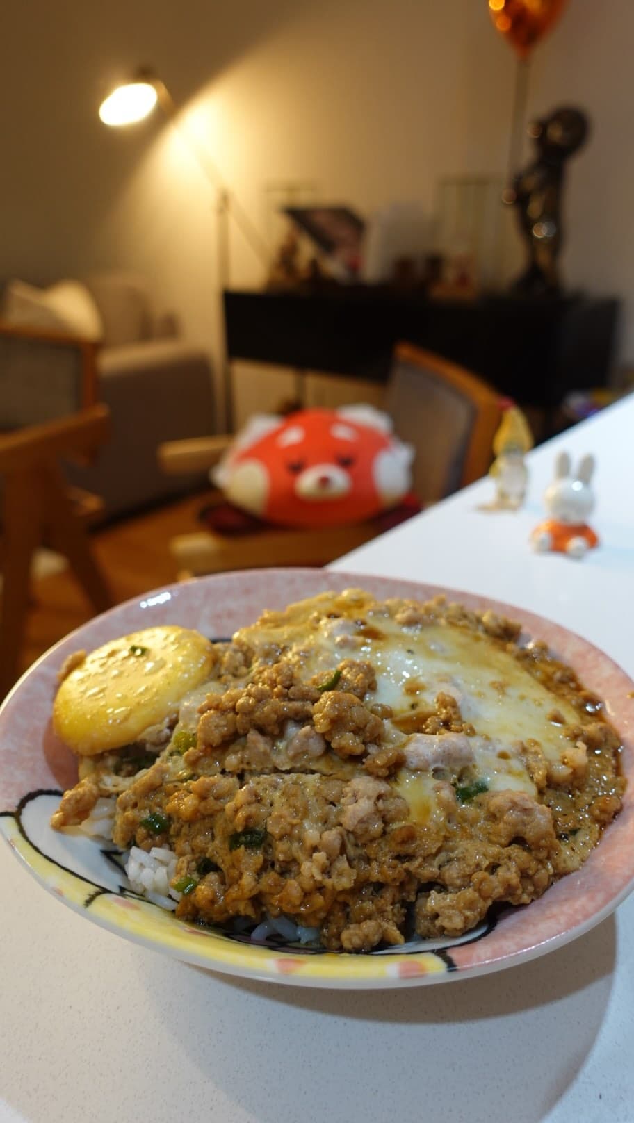 Arroz con huevo y panceta
