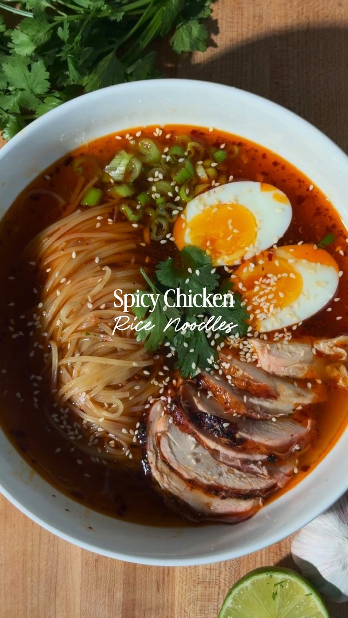 Spicy Chicken Ramen Rice Noodle Bowl