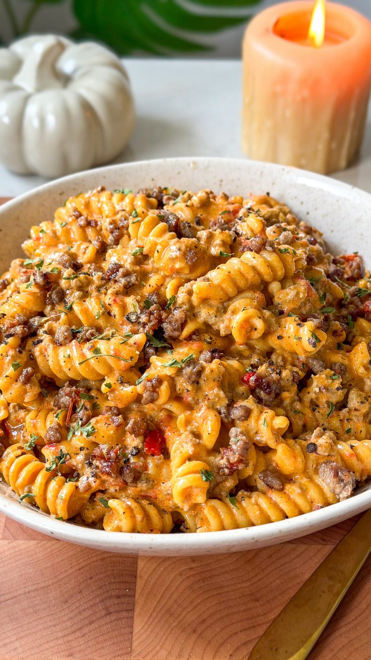 Pasta Cremosa con Carne de Res