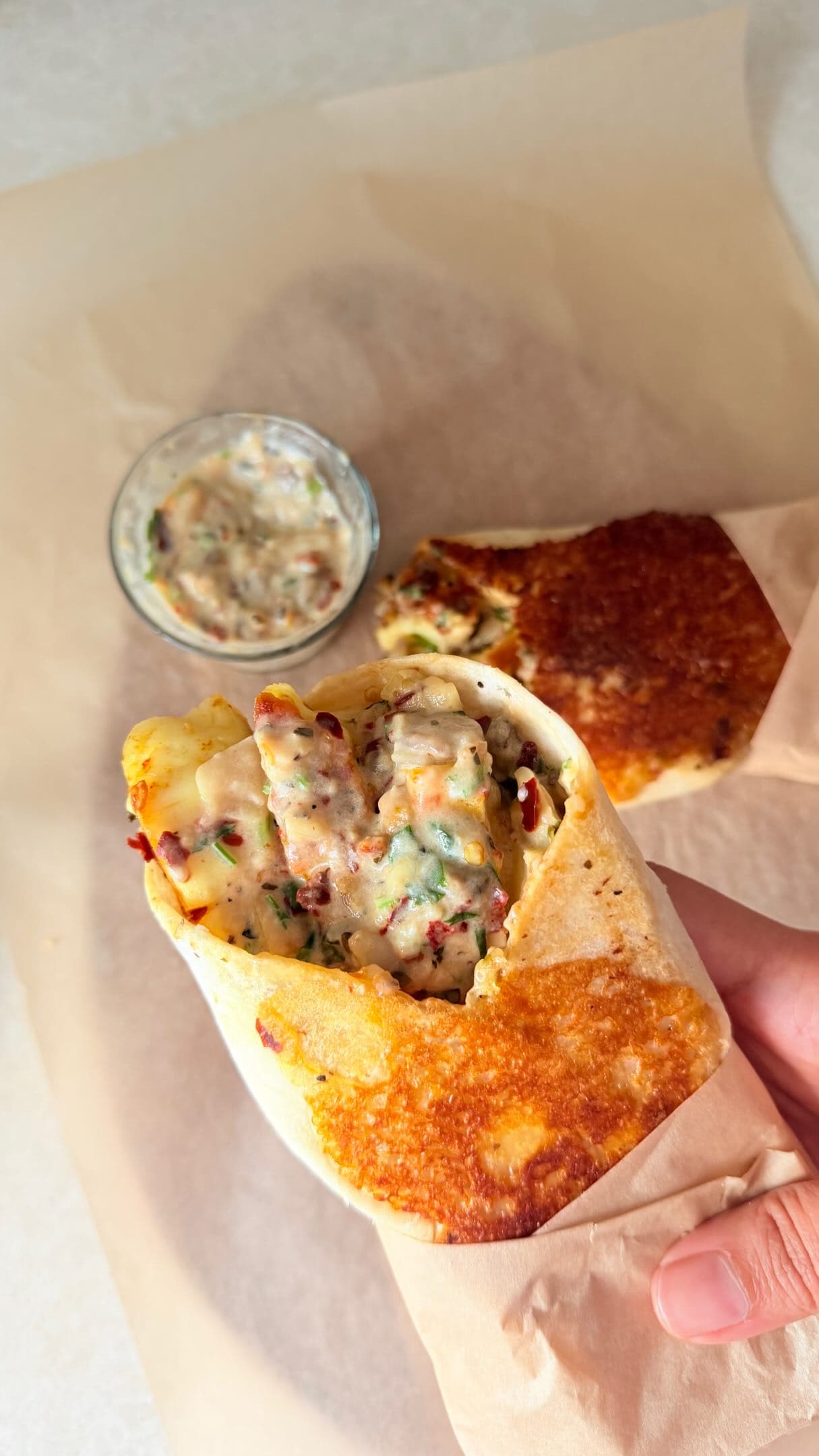 Creamy Alfredo Paneer Wrap