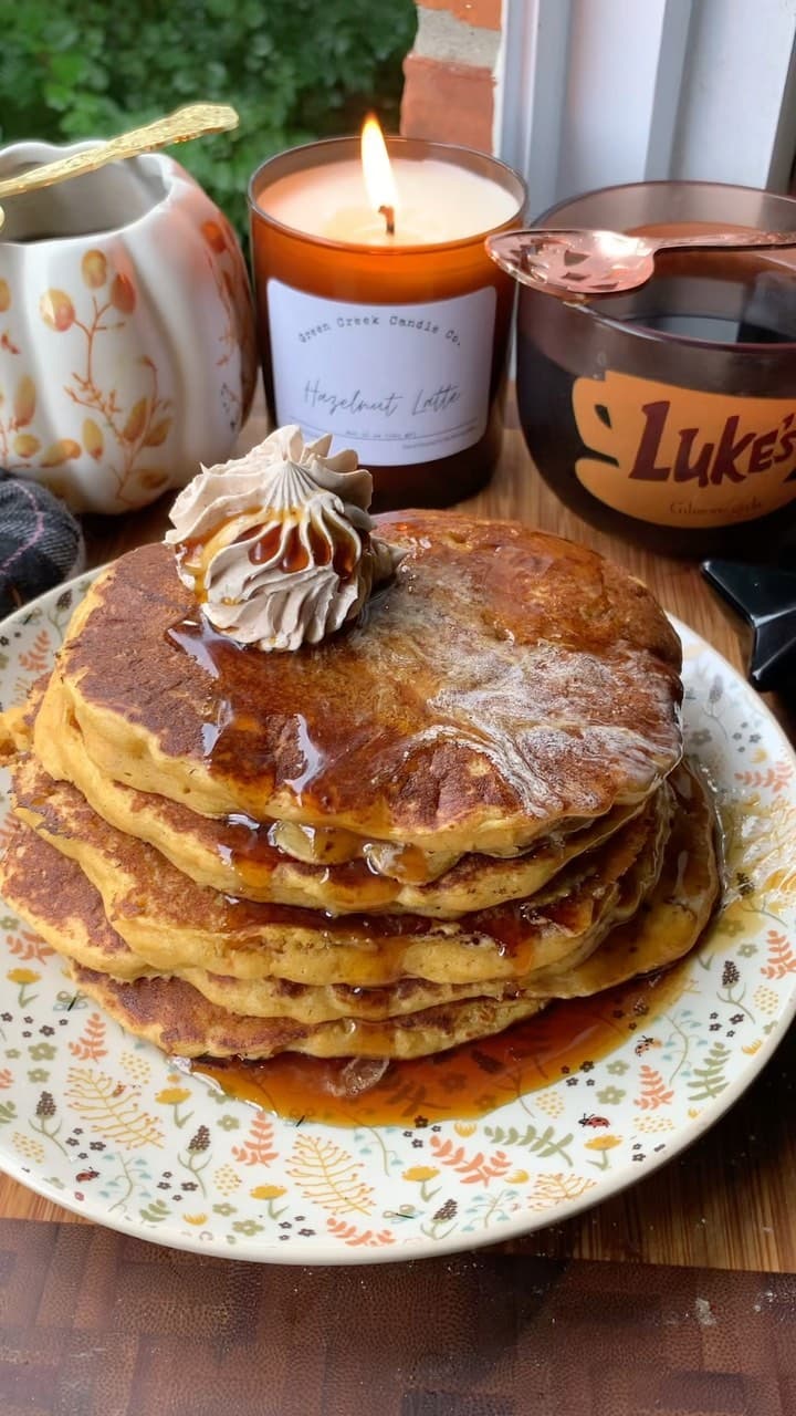 Pumpkin Pancakes with Whipped Cinnamon Honey Butter