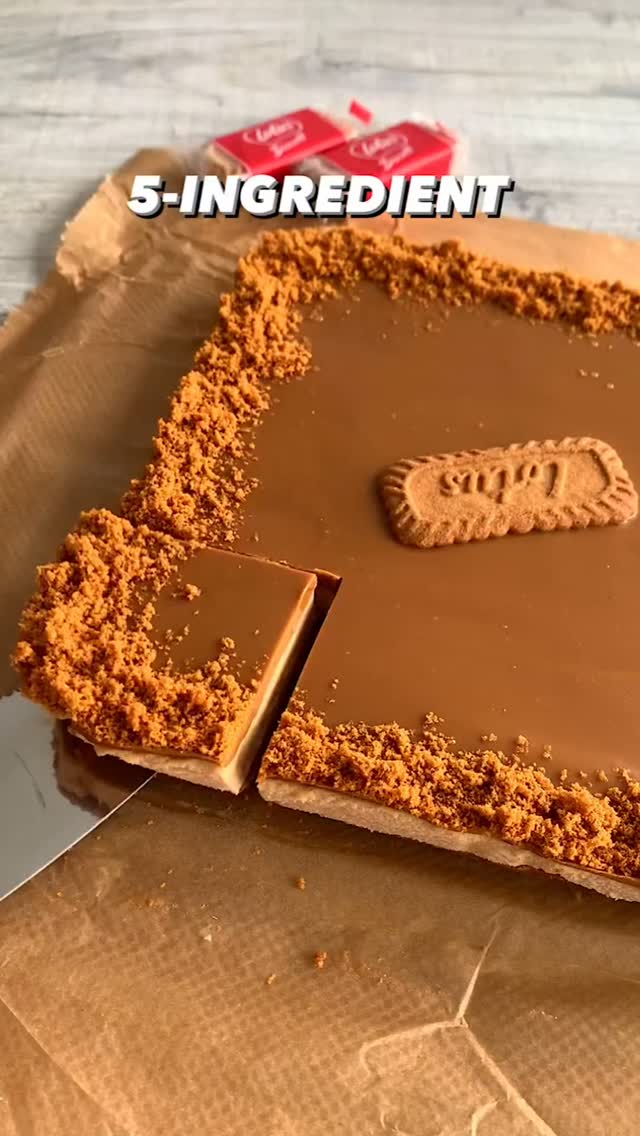 5-összetevős Biscoff sajttorta szeletek