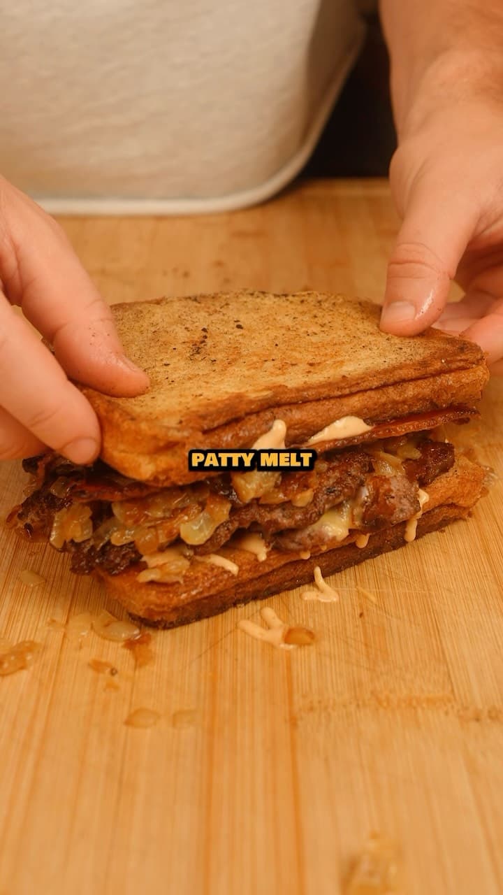 Grilled Cheese Patty Melt Cheeseburger