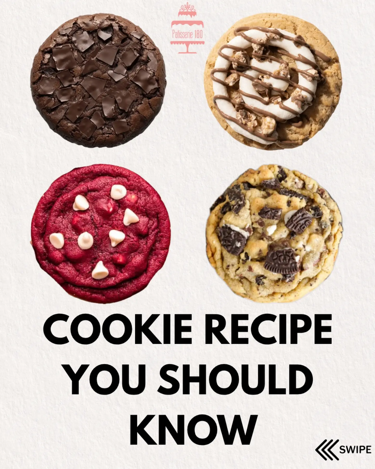Ciasteczka z kawałkami Oreo, podwójne czekoladowe i red velvet