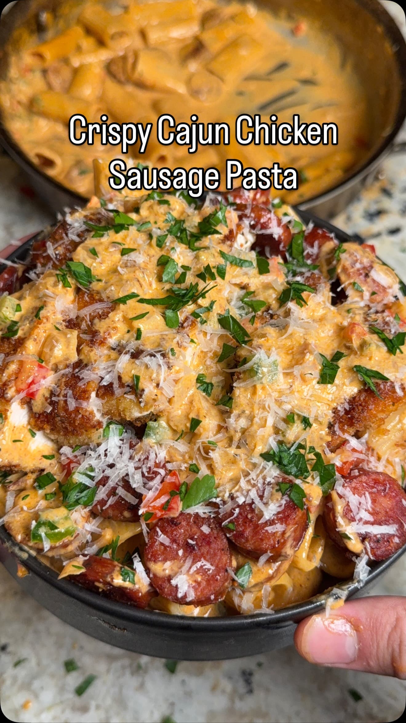 Crispy Cajun Chicken Sausage Pasta