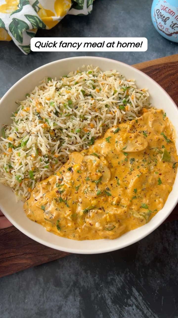 Creamy Mushroom with Herb Rice
