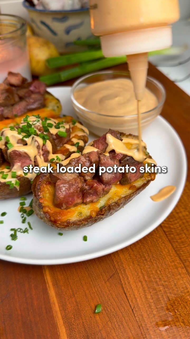 Steak Loaded Potato Skins