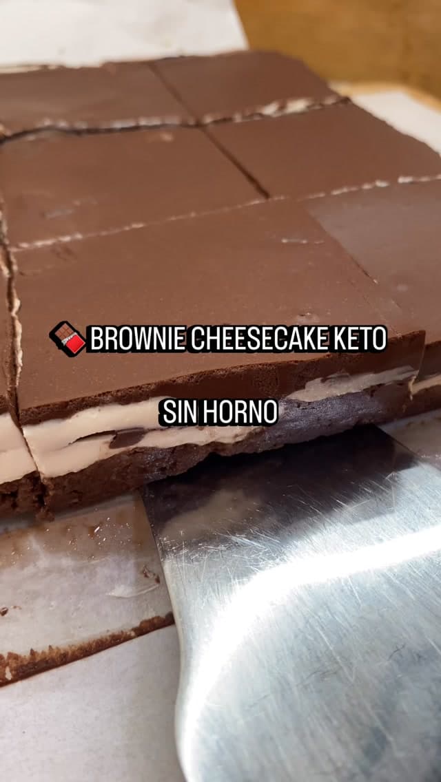 Brownie Cheesecake Keto Sin Horno