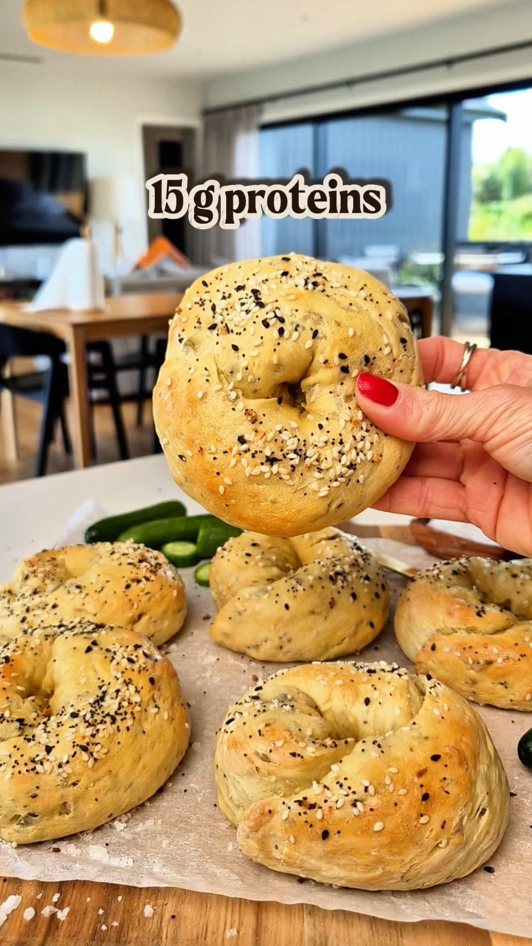 Bagels protéinés aux pois chiches