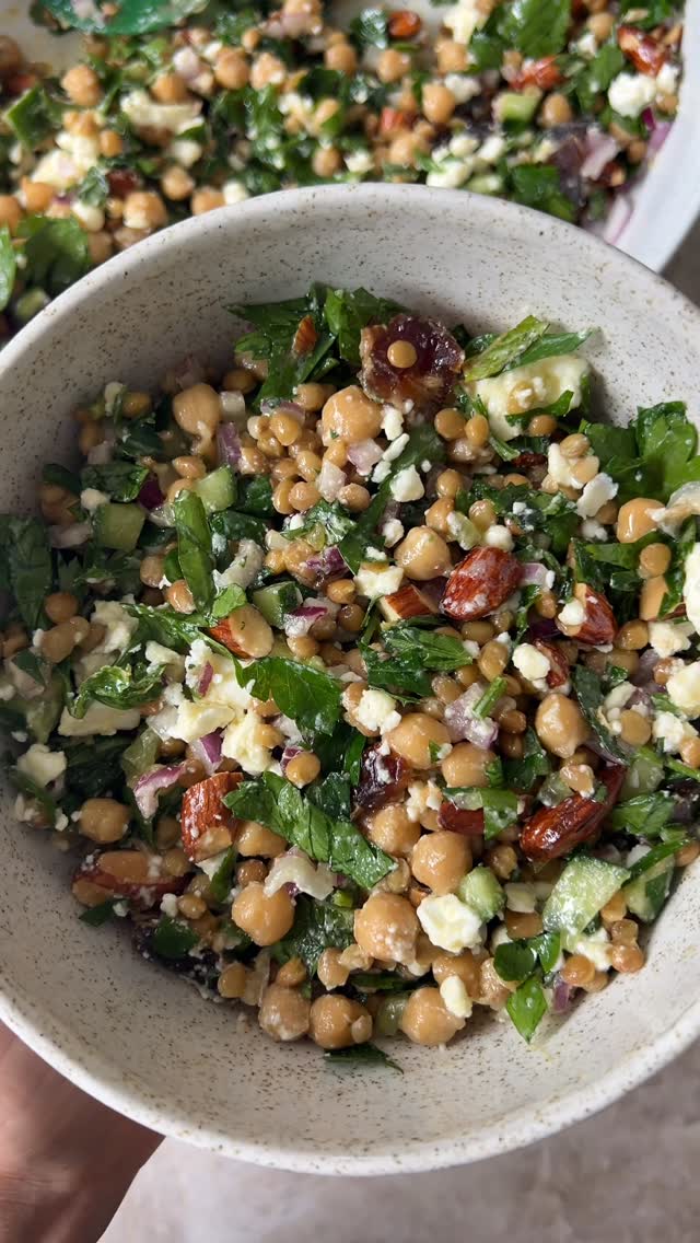 No-Cook Lentil & Chickpea Salad