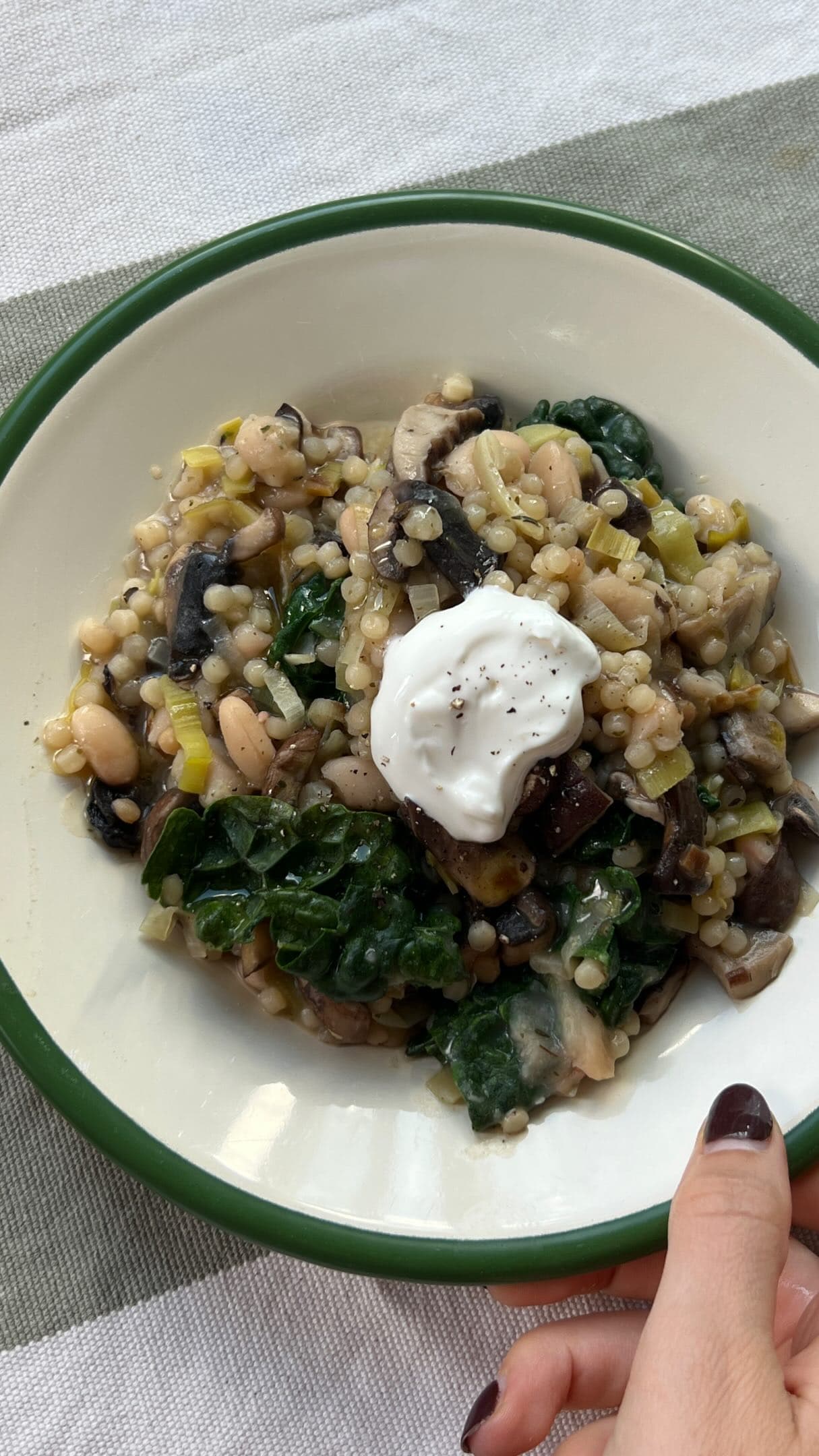 Pilz-Kichererbsen-Giant-Couscous-Pfannengericht