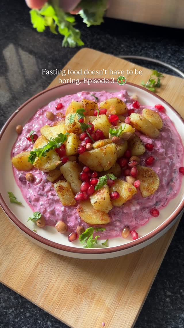 Cucumber Beetroot Dahi Bowl with Spiced Potatoes