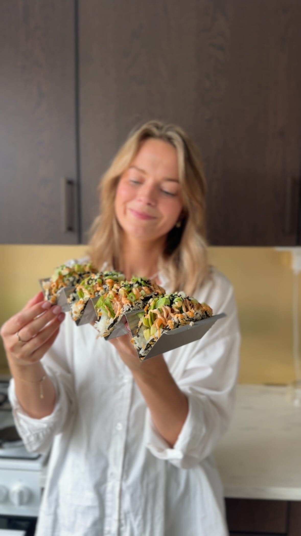 Crispy Sushi Tacos with Salmon