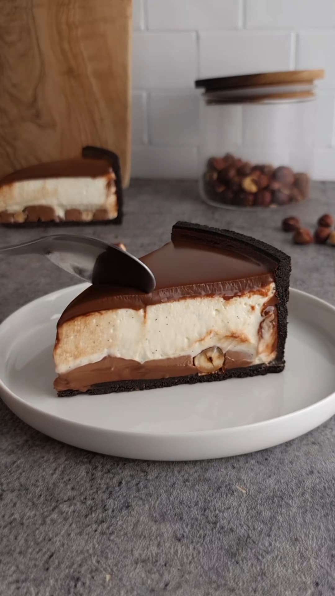 Fırınsız Fındıklı Çikolatalı Cheesecake