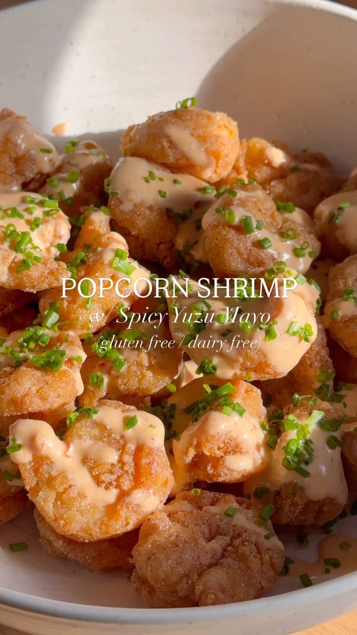 Popcorn garnalen met spicy yuzu mayo