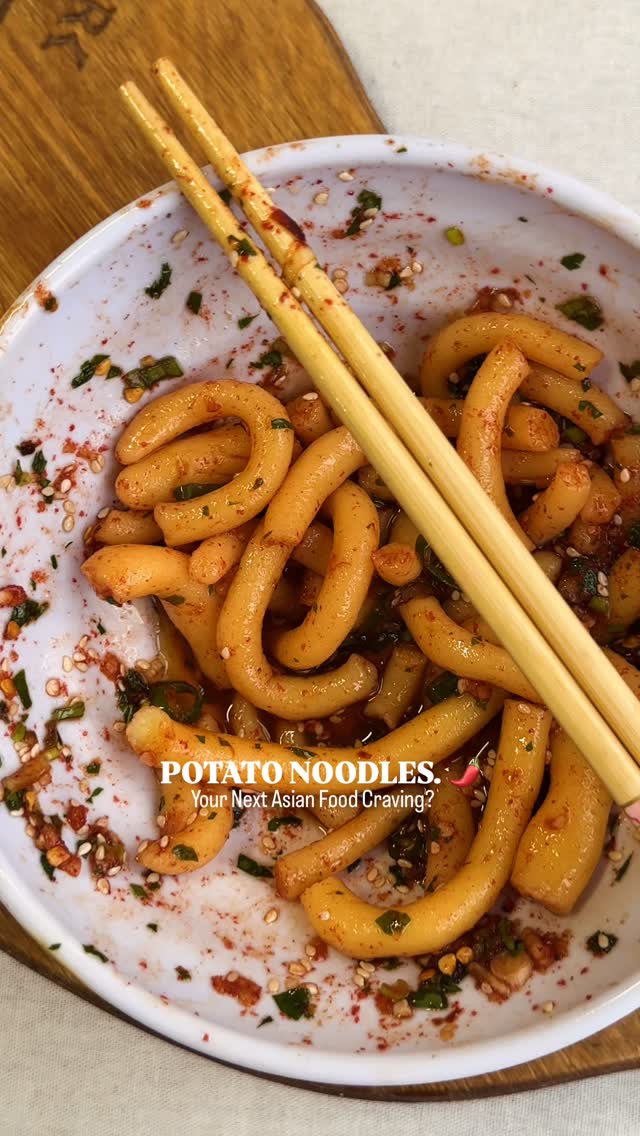 Potato Noodles with Sweet Spicy Garlic Sauce