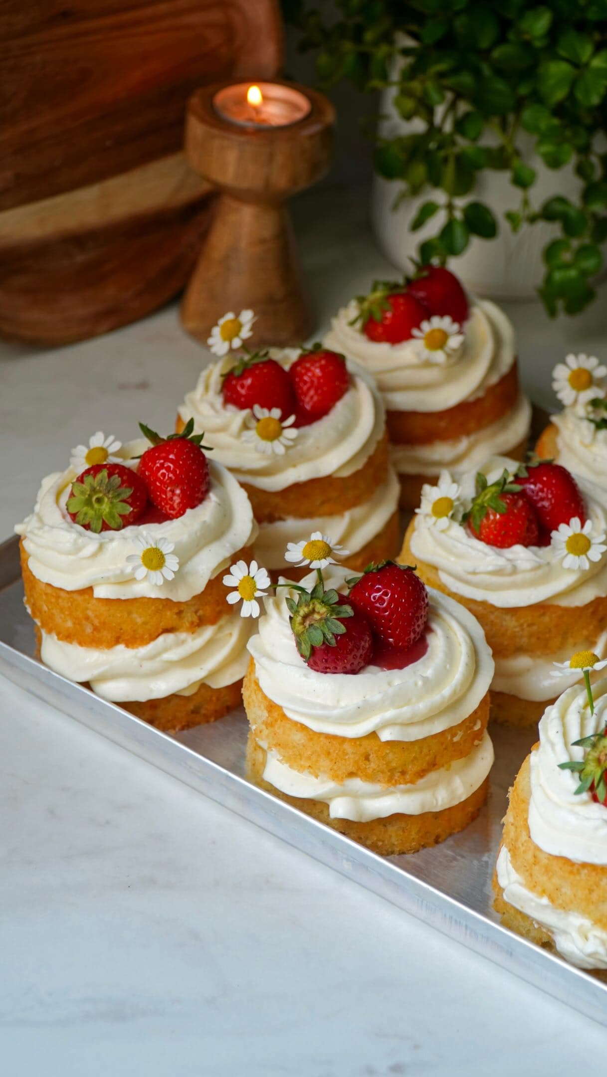 Strawberry Lemon Mini Cakes