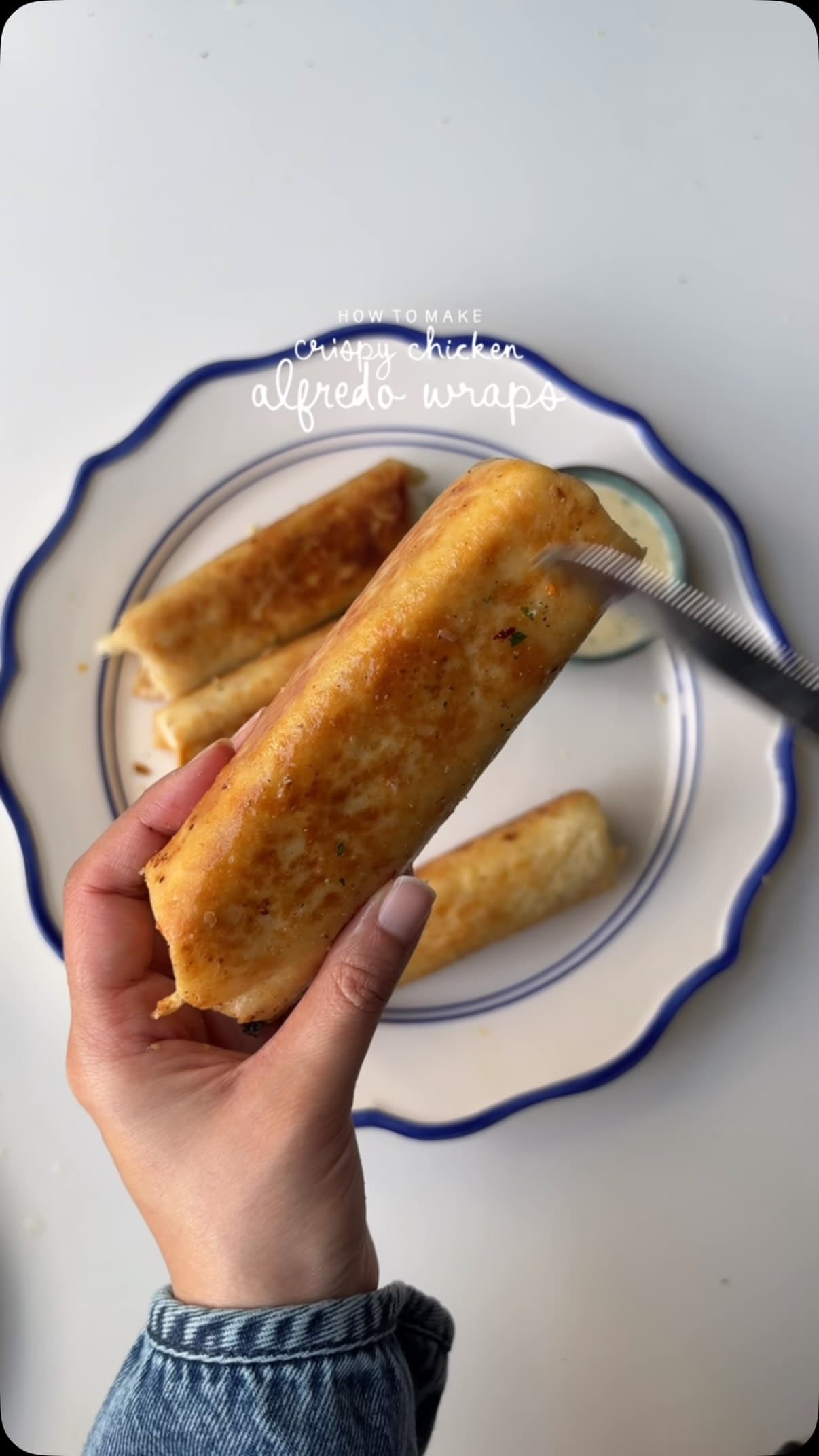 Crispy Chicken Alfredo Wraps