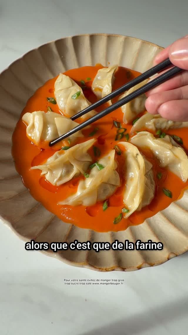 Gyozas au poulet et champignons