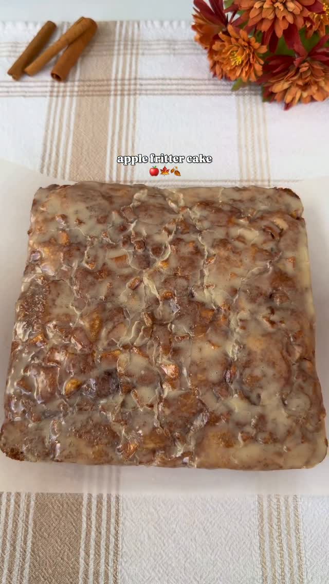 Maple Glazed Apple Fritter Cake