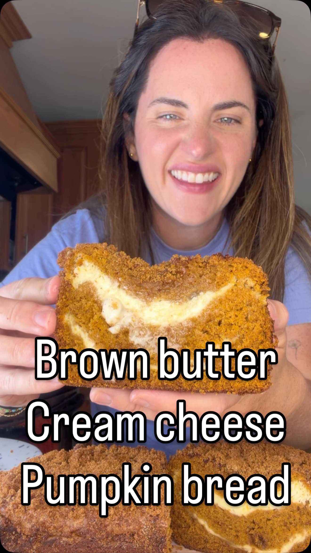 Browned Butter Pumpkin Bread with Cream Cheese Filling