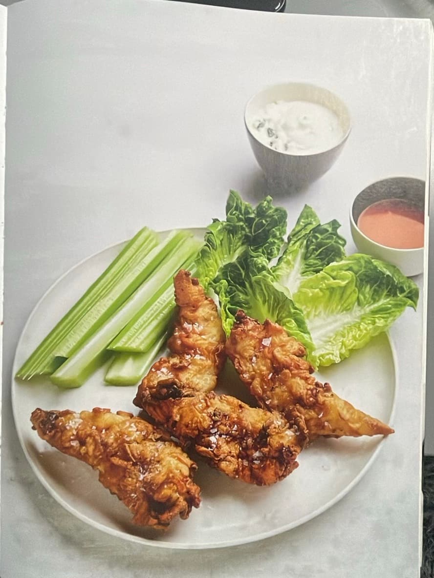 Crispy Battered Chicken Wings with Vegetables
