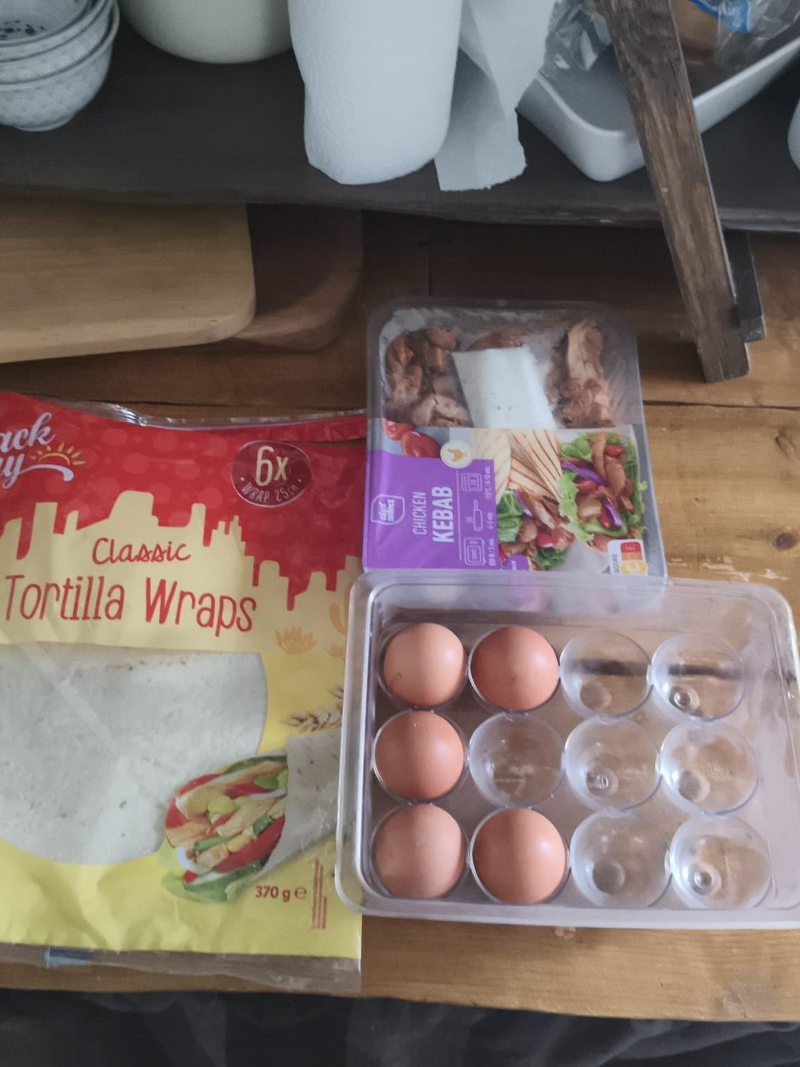 Chicken Kebab Tortilla Wraps with Eggs