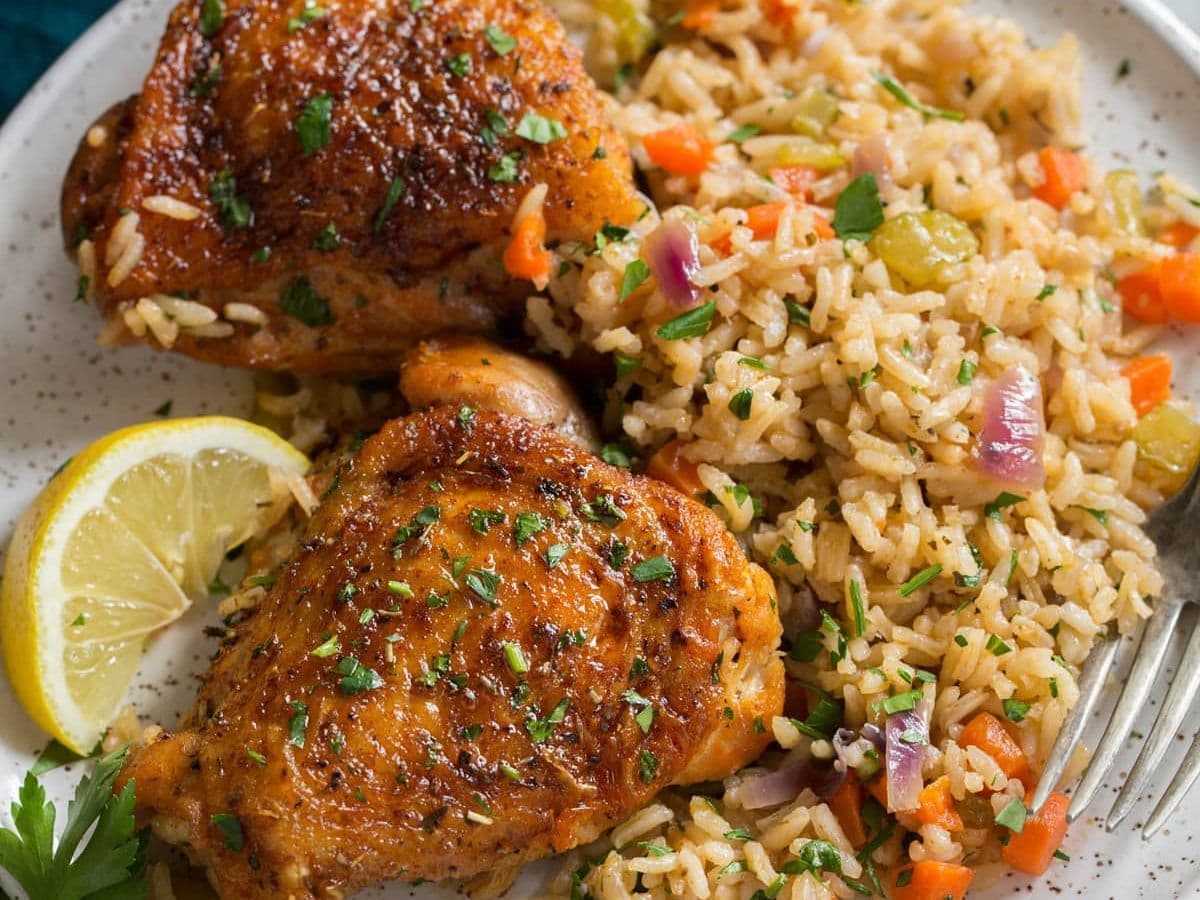 Chicken and rice dish