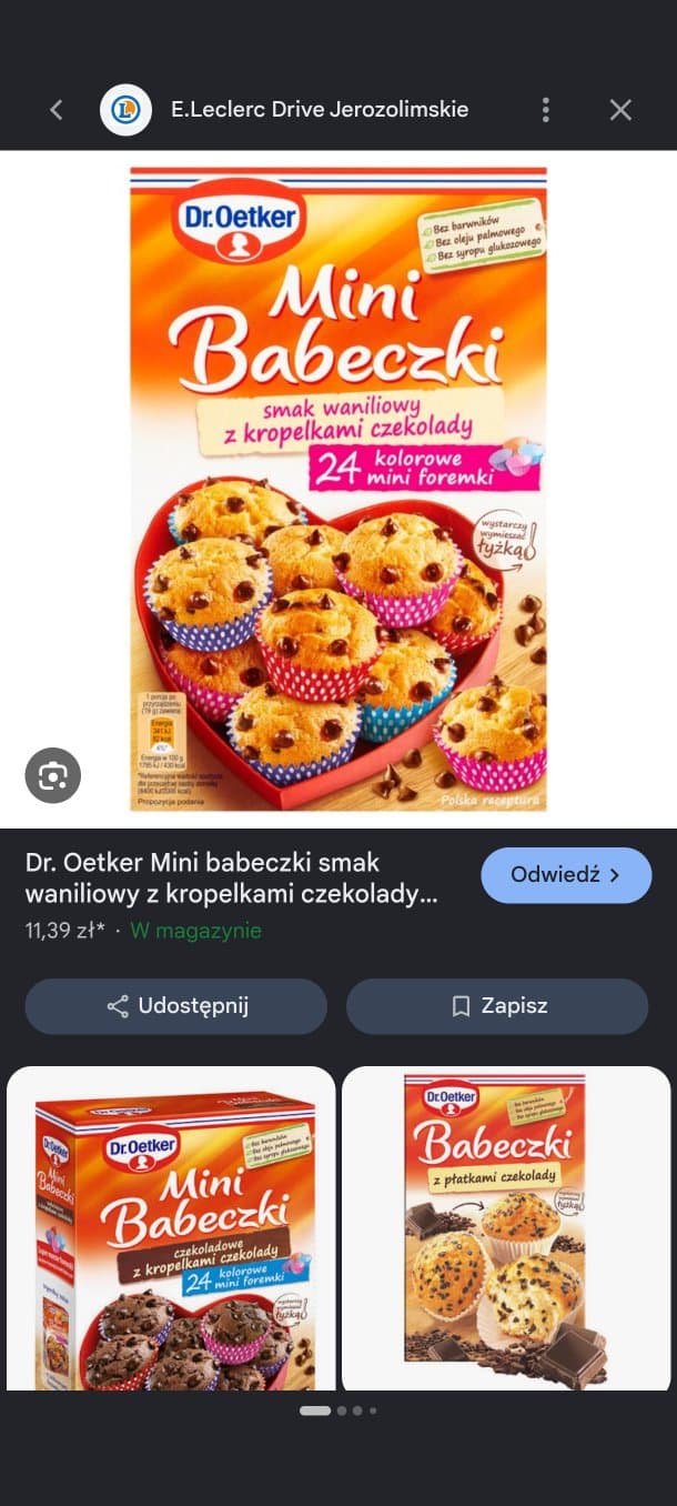Mini babeczki waniliowe z kroplami czekolady