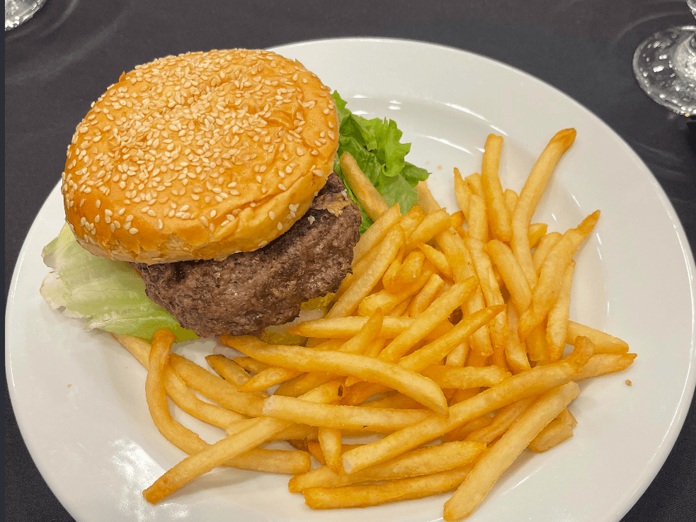 Simple burger and fries