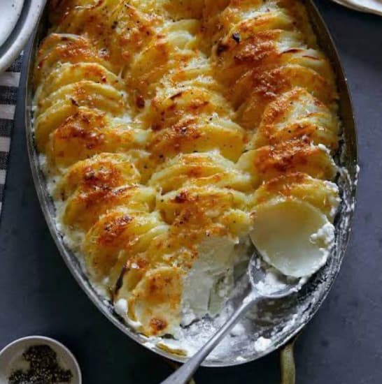 Scalloped Potatoes with Gruyère and Cheddar