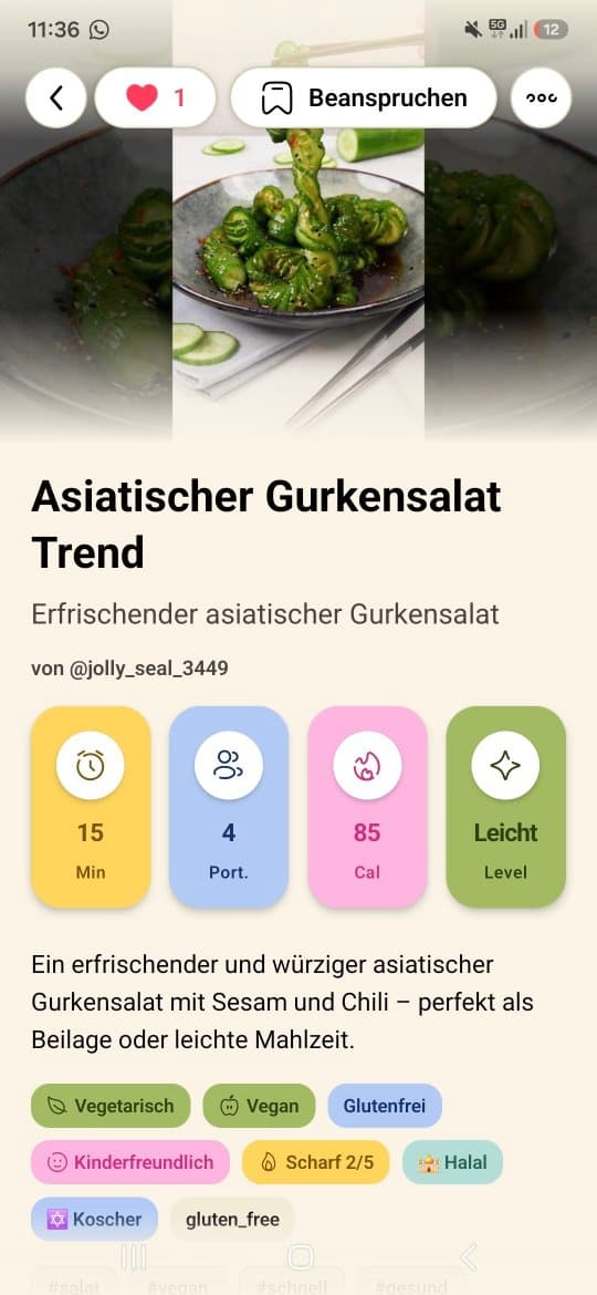 Asiatischer Gurkensalat