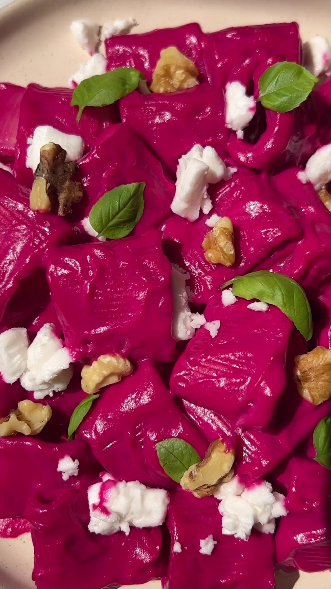 Vegan Beet Feta Pasta