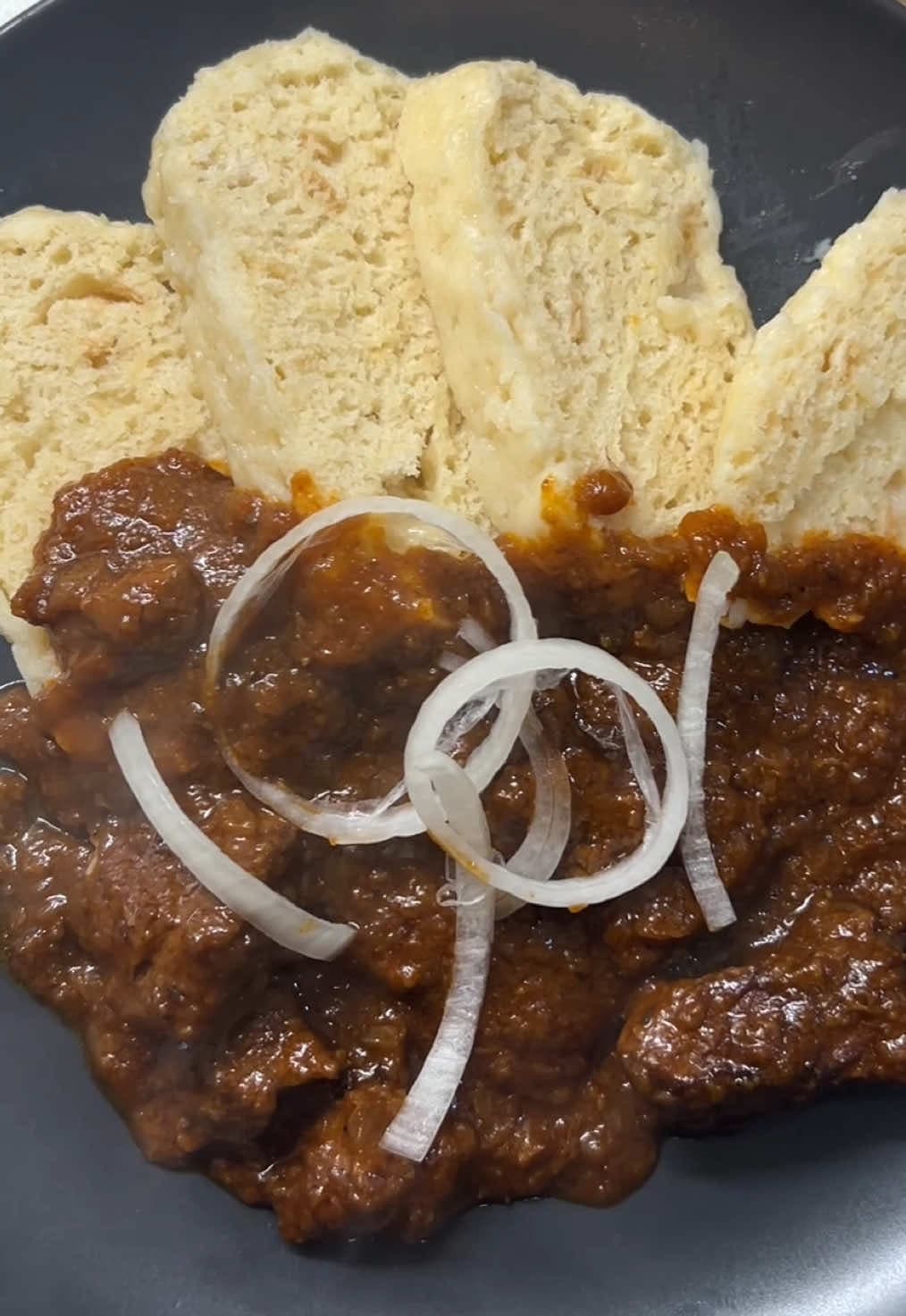Typical Czech Goulash with Dumplings