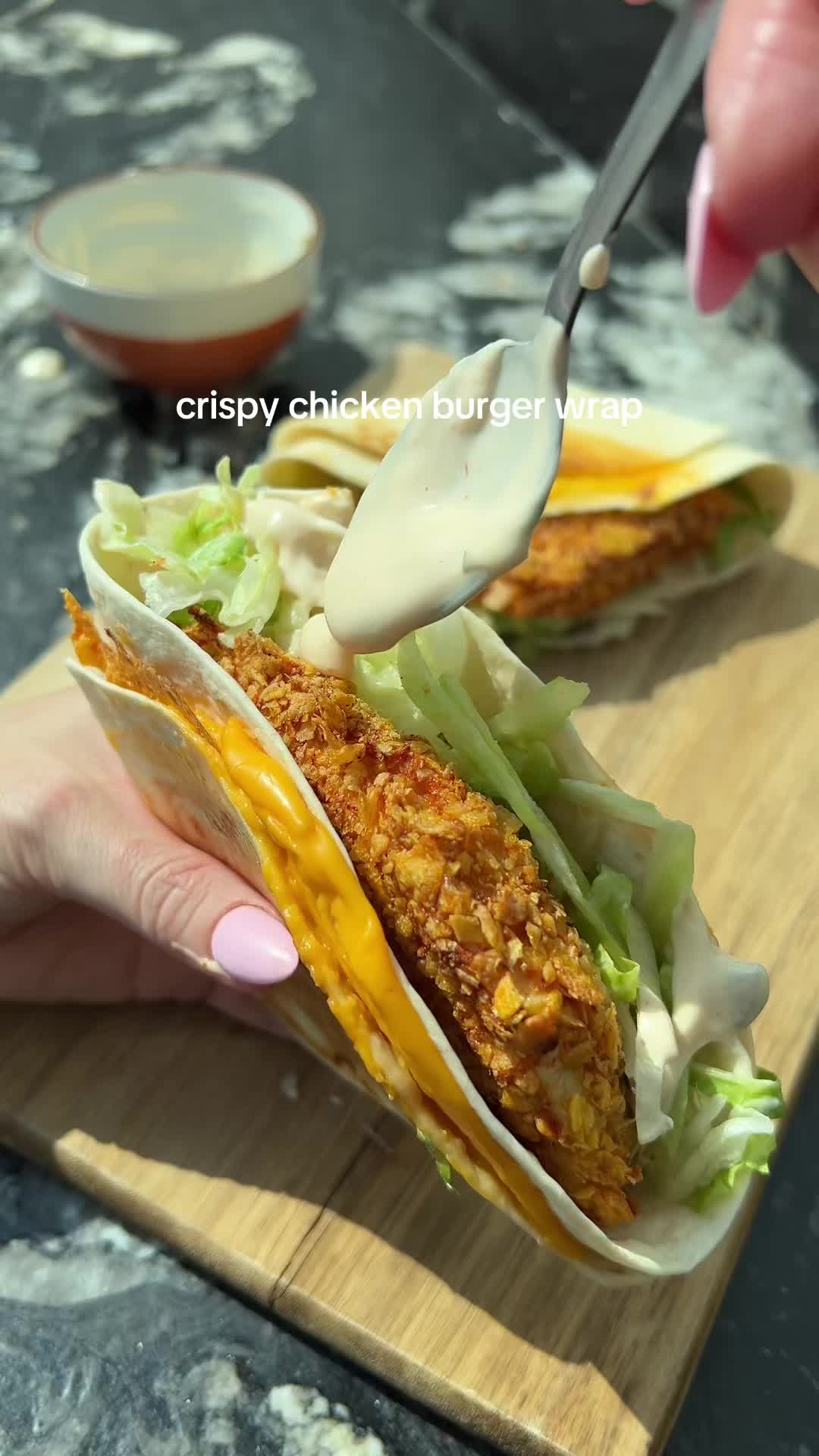 Crispy Chicken Burger Folded Wrap