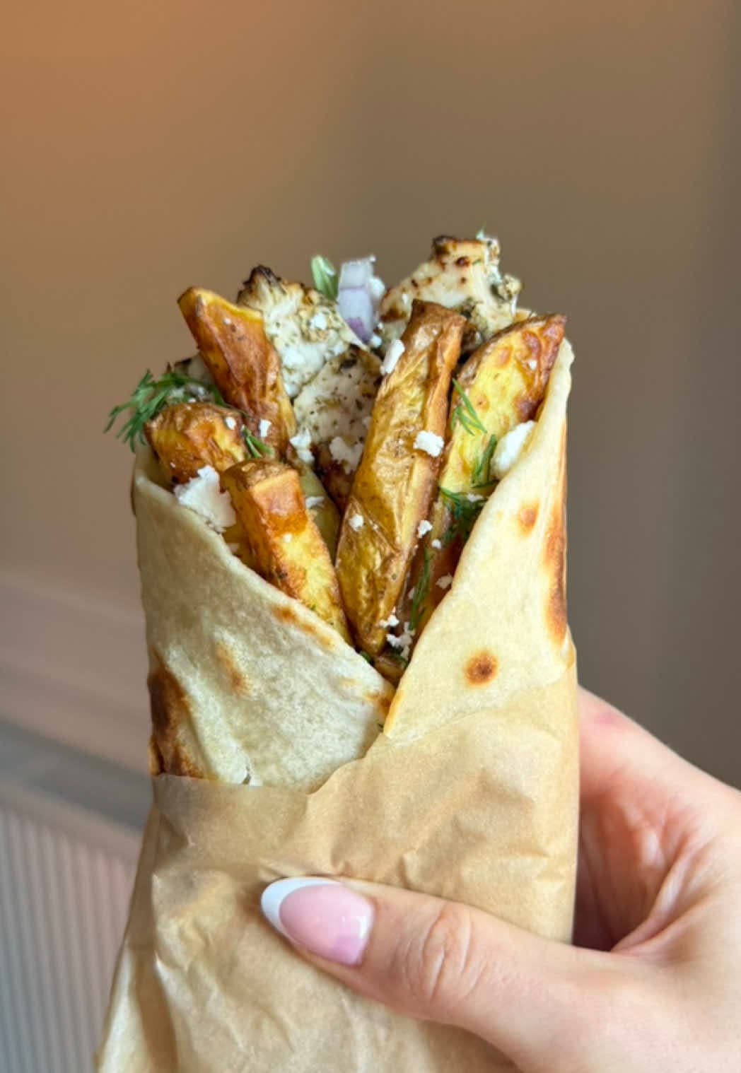 Homemade Chicken Gyros with Flatbread and Tzatziki