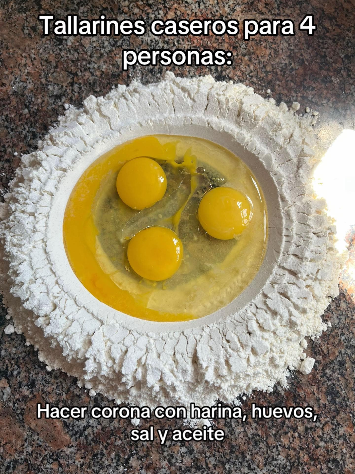 Tortas de harina con huevo